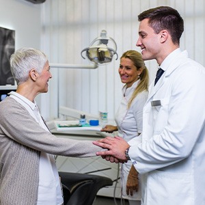 Woman meeting dentist