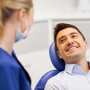 Man smiling in the dental chair